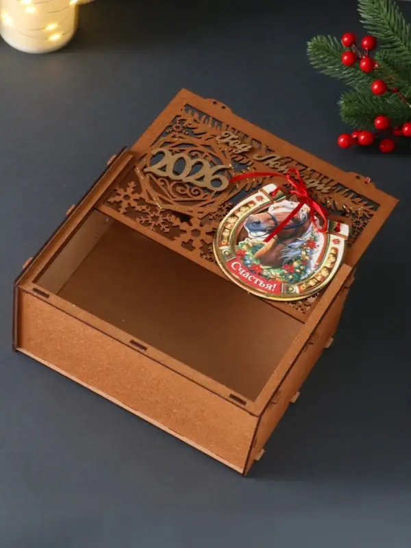 Шкатулка «Год Лошади 2026», с подковой, 23×18×10.5 см Шкатулка «Год Лошади 2026», с подковой, 23×18×10.5 см