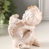 Фигура полистоун "Ангелочек сидит" 13х10х8 см