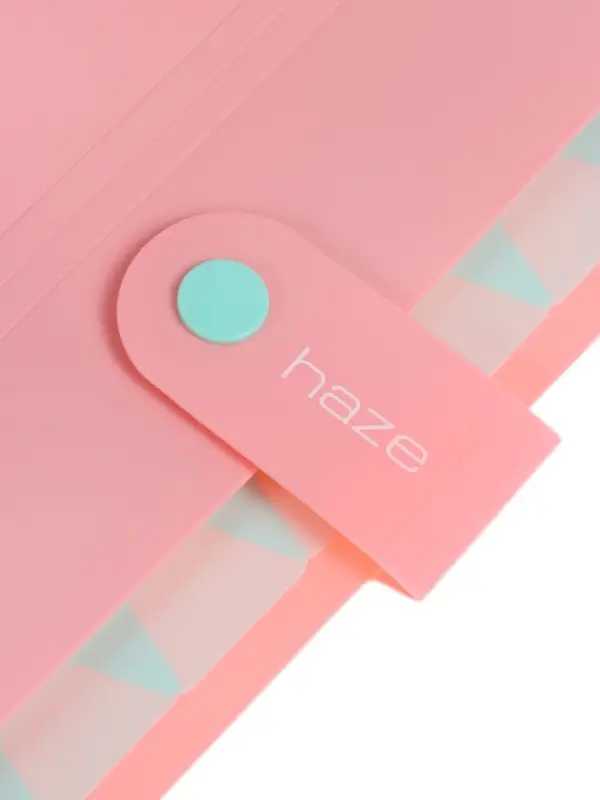 Папка А4 Haze, 12 отделений, 600 мкм, на кнопке, розовая