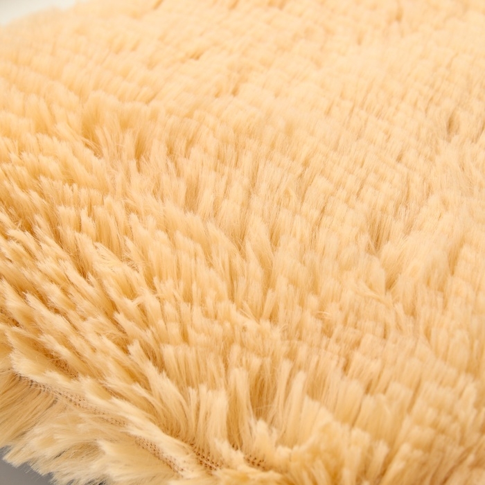 Лежанка для животных, 60 х 50 х 15 см, рогожка, искусственный мех, сиреневая Лежанка для животных, 60 х 50 х 15 см, рогожка, искусственный мех, сиреневая