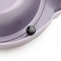 Миска двойная &laquo;Кот&raquo;, 2&times;160 мл, 30.5&times;14.9&times;5.4 см, на пластиковом основании, металл, лавандовая