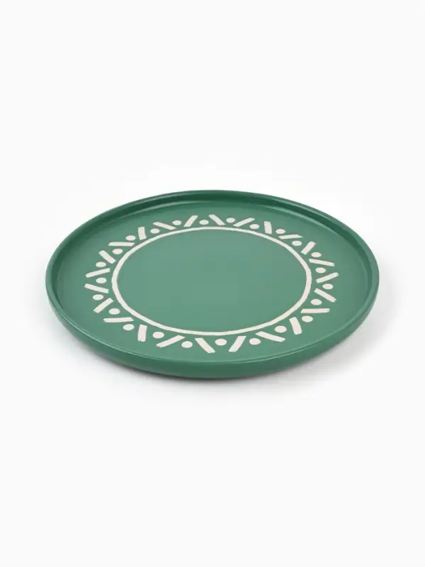 Тарелка плоская керамическая &laquo;Орнамент&raquo;, d=21.7 см, ручная работа