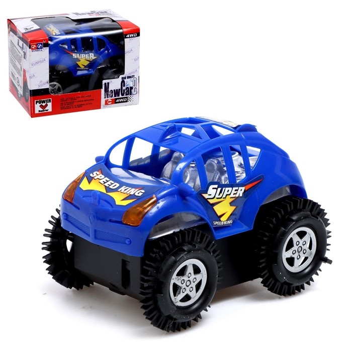 Джип-перевёртыш &laquo;Трюкач&raquo;, работает от батареек, цвет синий