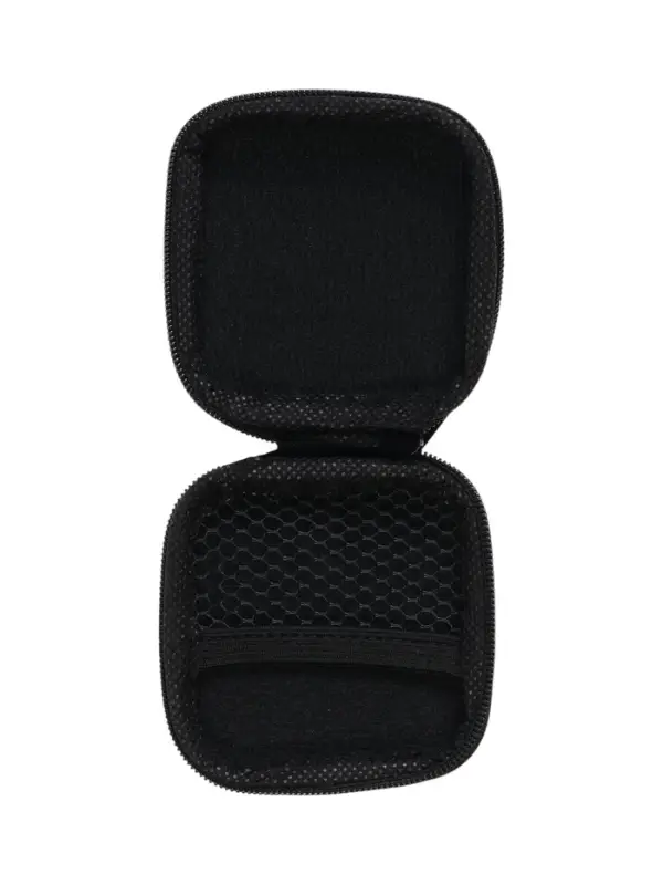 Футляр для наушников, квадратный, мат. верха: экокожа, 80&times;80&times;30 мм, черный