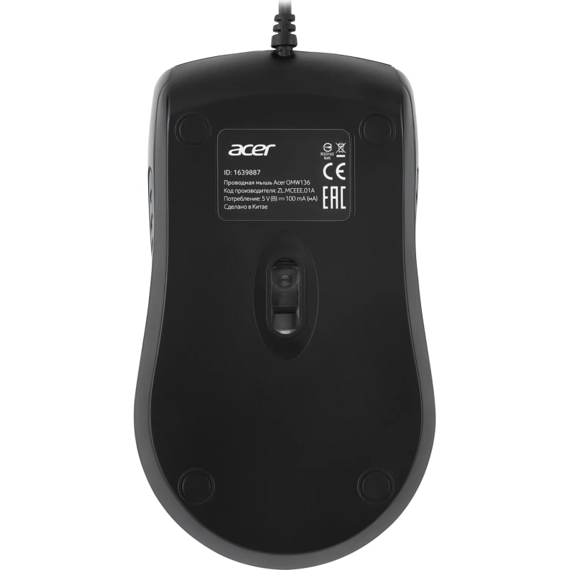 Мышь компьютерная Acer OMW136 черный оптическая (1200dpi) USB ZL.MCEEE.01A