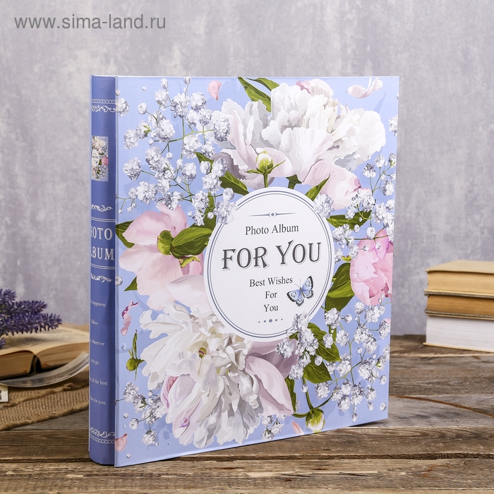 Фотоальбом на 500 фото 10х15 см Фотоальбом на 500 фото 10х15 см "Королевские пионы" зол.обвод в короб. МИКС 33,5х30,5х5,7см