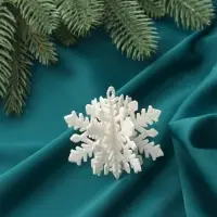 Ёлочные игрушки набор 2 шт. &laquo;Зимнее волшебство. Снежинка объёмная&raquo;, 7&times;6 см, белый