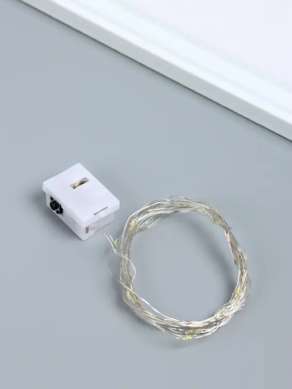 Нить светодиодная для сувениров мульти 20 диодов длина 2 м от батареек 3хCR1130 набор 10 шт   108885