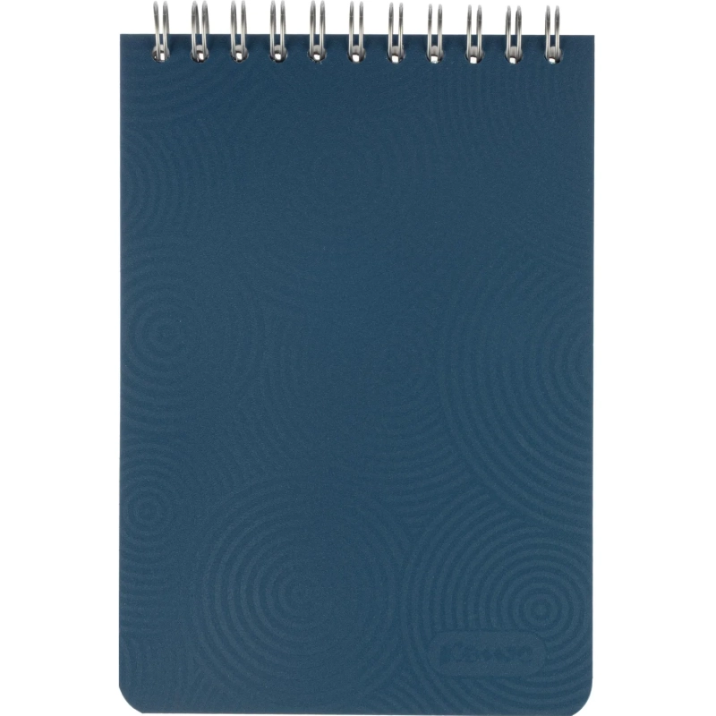 Блокнот Комус на спирали, синий, А6, 80л, клетка