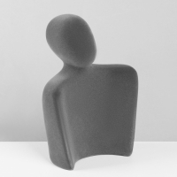 Бюст для украшений «Силуэт», 13,5×7×20 см, h=20 см, флок, цвет серый