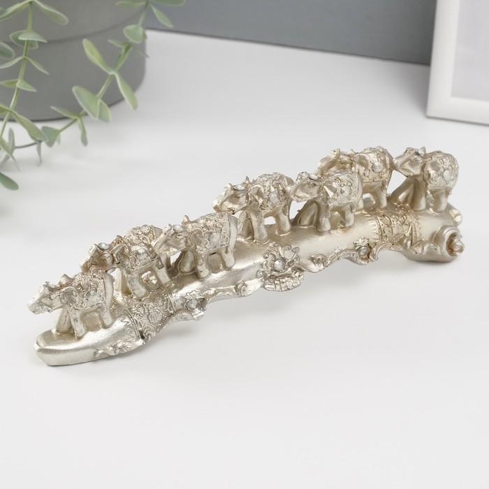 Сувенир полистоун стразы Сувенир полистоун стразы "Семь слонов на бивне" 6,5х22х4,5 см