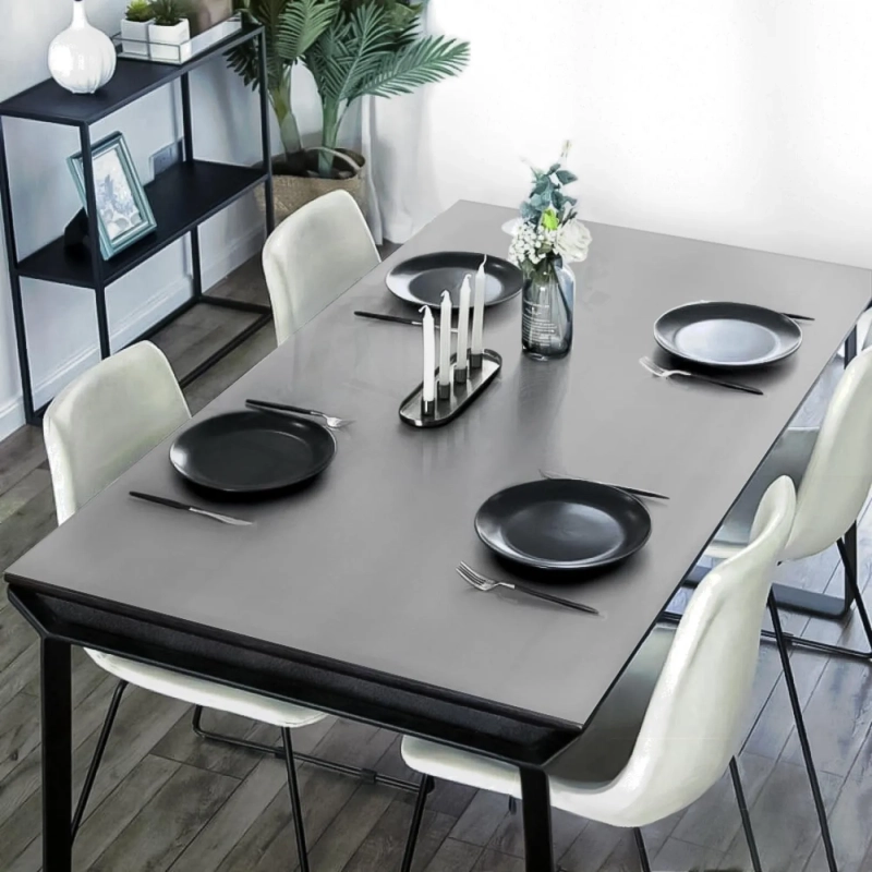 Скатерть на стол гиб. стекло Dekorelle 100х60см серое толщ. 0,8 мм