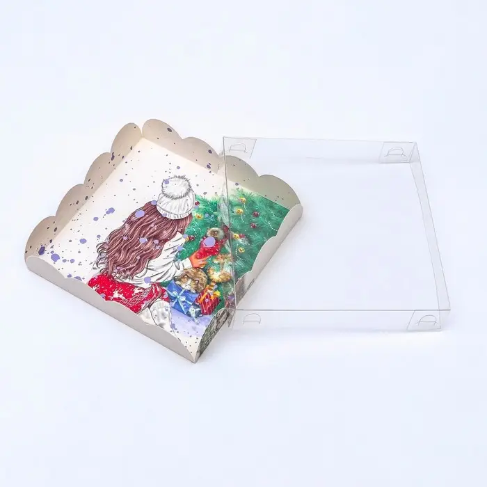 Коробка для печенья, «Подарок для тебя», 15×15×3 см, Новый год Коробка для печенья, «Подарок для тебя», 15×15×3 см, Новый год