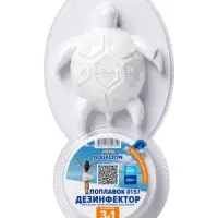 Медленный стабилизированный хлор Aqualeon, поплавок, дезинфектор, 200 г