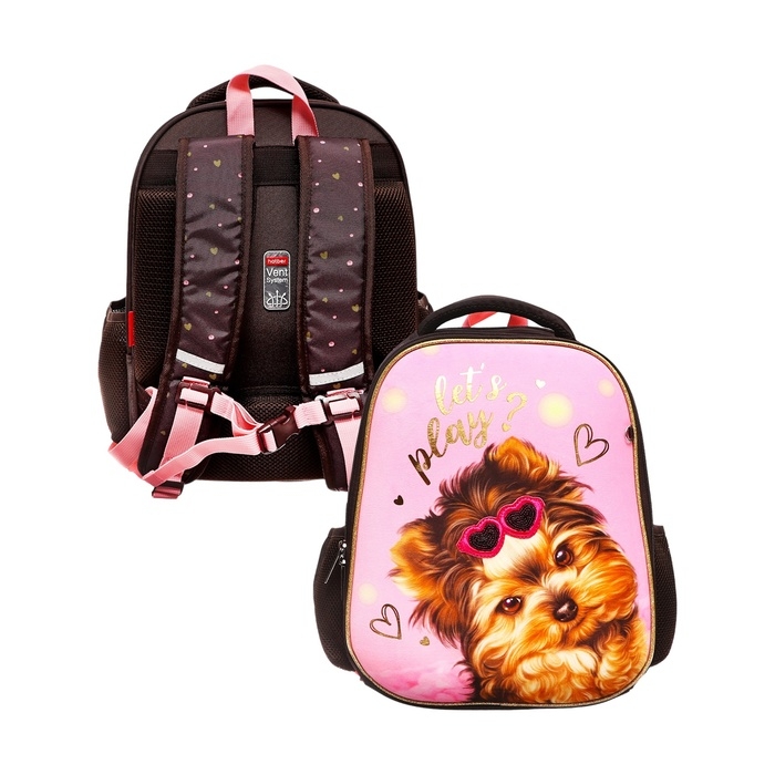 Рюкзак каркасный 38 х 29 х 16 см, Hatber Ergonomic Plus Рюкзак каркасный 38 х 29 х 16 см, Hatber Ergonomic Plus "Милашка" NRk_85019