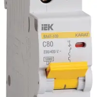 KARAT Автоматический выключатель ВА47-100 1P C 80А 10кА IEK
