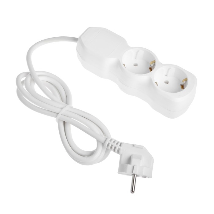 Удлинитель Luazon Lighting ECO, 2 розетки, 1,7 м, 16 А, 3500 Вт, ПВС 3х1 мм2, с з/к Удлинитель Luazon Lighting ECO, 2 розетки, 1,7 м, 16 А, 3500 Вт, ПВС 3х1 мм2, с з/к