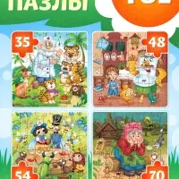 Пазлы 4 в 1 &laquo;Сказки Корнея Чуковского&raquo;