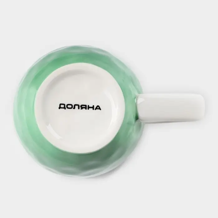 Кружка Доляна &laquo;Космос&raquo;, 400 мл, фарфор, белая, зелёная