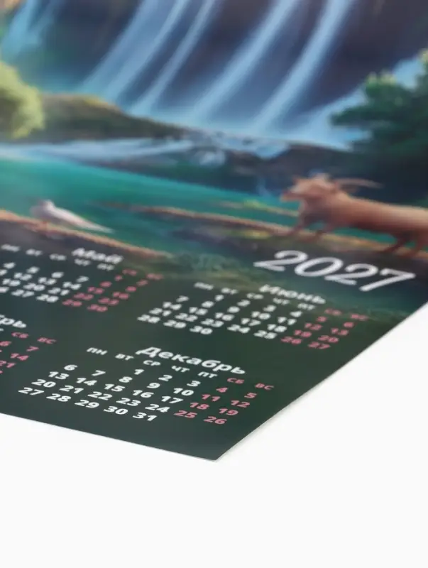 Календарь 2027, настенный, А2 &laquo;Водопады&raquo;