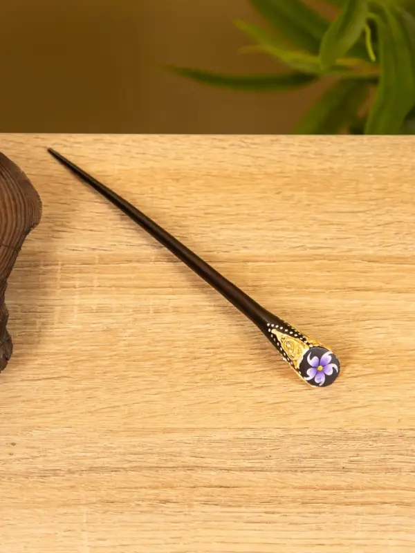 Заколка для волос «Цветок», 17 см, дерево албезия