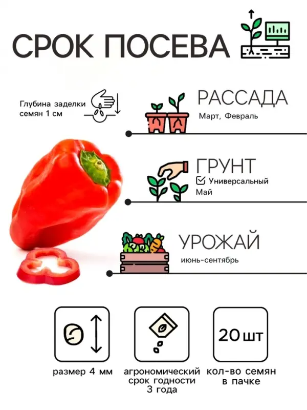Семена Перец сладкий &laquo;Черная лакомка&raquo;, 20 шт., &laquo;АЭЛИТА&raquo;