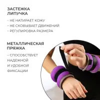 Утяжелители неопреновые ONLYTOP, 2 шт. &times; 0.25 кг, цвет фиолетовый