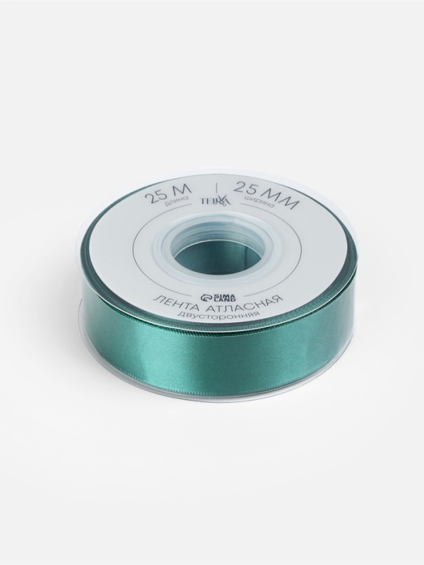 Лента атласная двухсторонняя №0589 25мм*25±1м изумрудный TR