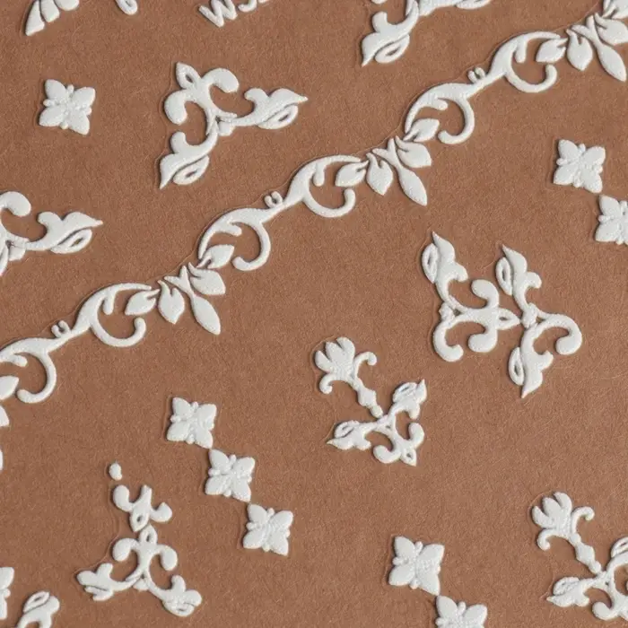 Наклейки для ногтей «Вензеля», объёмные, белые