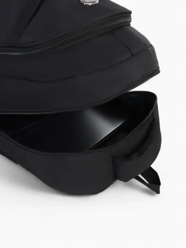 Рюкзак молодёжный на молниях, 4 кармана, 35&times;18&times;50 см, чёрный