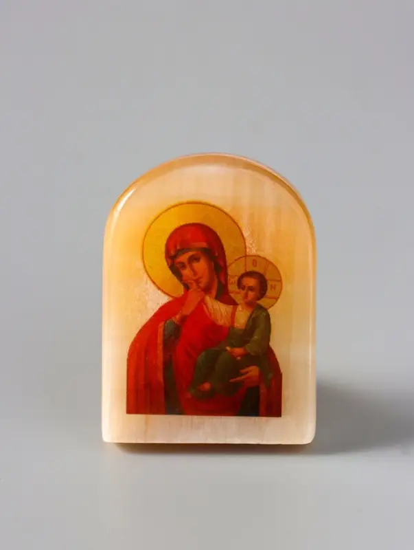 Икона настольная &laquo;Отрада и утешение Божией Матери&raquo;, 6&times;4.5 см, селенит