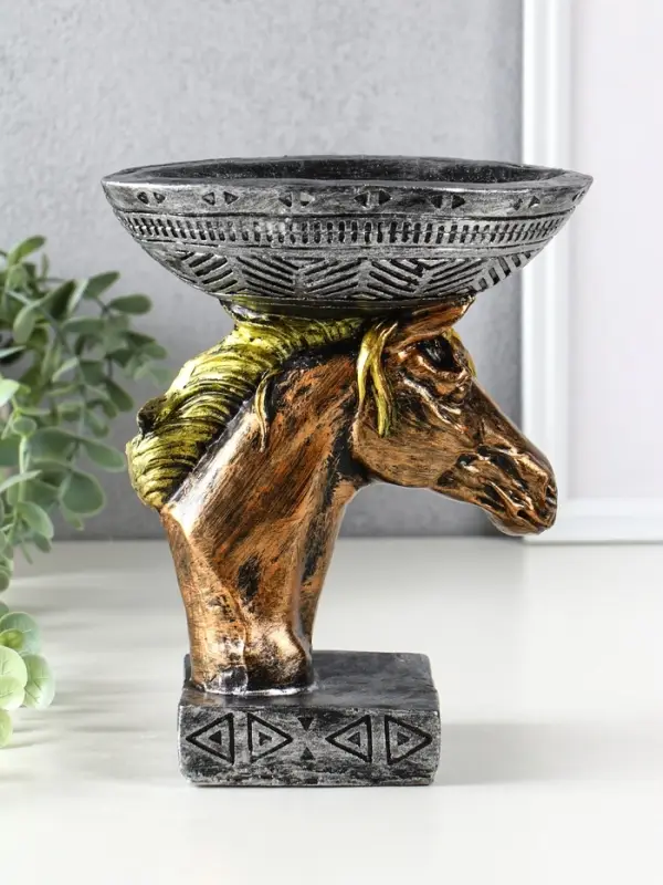 Фигура подставка  Фигура подставка "Лошадь с чашей" 21х17х12 см