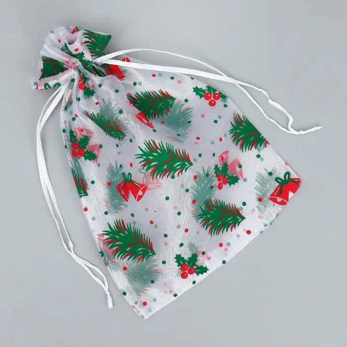 Мешочек подарочный органза «Елочки», 16 х 24 см +/- 1.5 см Мешочек подарочный органза «Елочки», 16 х 24 см +/- 1.5 см