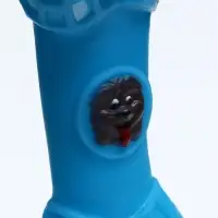 Игрушка для собак &laquo;Кость с портретом&raquo;, 15 см, пищащая, винил, голубая