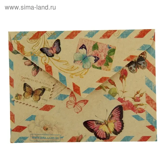 Конверт подарочный «Бабочки», 7,5 × 9,8 см