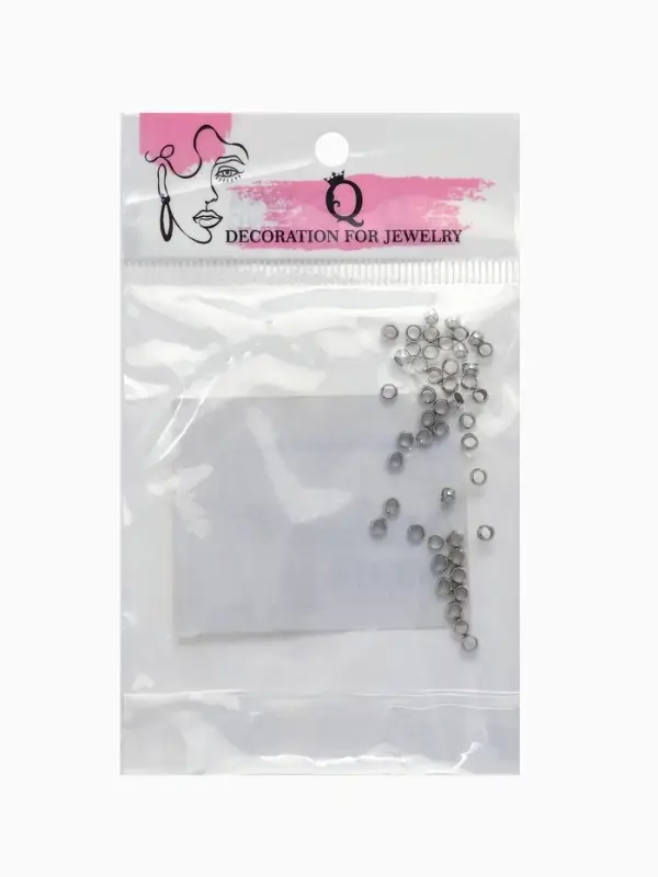 Кримп - зажимная бусина СМ-355, набор 50 шт. 3 мм, цвет серебро