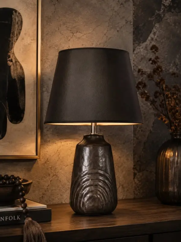 Лампа настольная RISALUX &laquo;Клаудия&raquo;, Е14, 15 Вт, коричнево-чёрная, 23&times;23&times;34 см