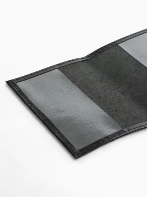 Обложка для пенсионного удостоверения, из натуральной кожи, чёрная