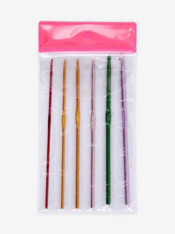 Набор крючков для вязания, d=2-4.5 мм, 14.5 см, 6 шт., разноцветный