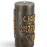 Свеча новогодняя &laquo;Столбик с бараном&raquo; 5&times;4.4&times;10 см, бронза