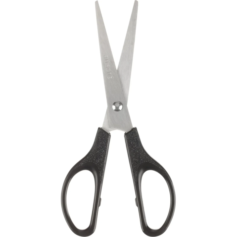 Ножницы Attache 169 мм с пластик. симметричными ручками, цвет черный