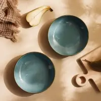 Тарелки глубокие SL Home &laquo;Аззура&raquo;, 750 мл, набор 2 шт., фарфор, бирюзовые