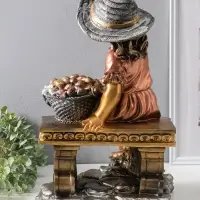 Фигура "Девочка на скамейке" бронза, 46х31х22 см