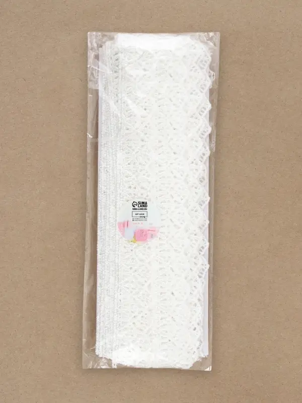 Кружево гипюровое, 30 мм, 9&plusmn;0.5 м, цвет белый