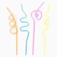 Трубочки для коктейля &laquo;Завитушка&raquo;, набор 4 шт., МИКС