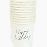 Стакан одноразовый бумажный «Happy Birthday», белый 250 мл