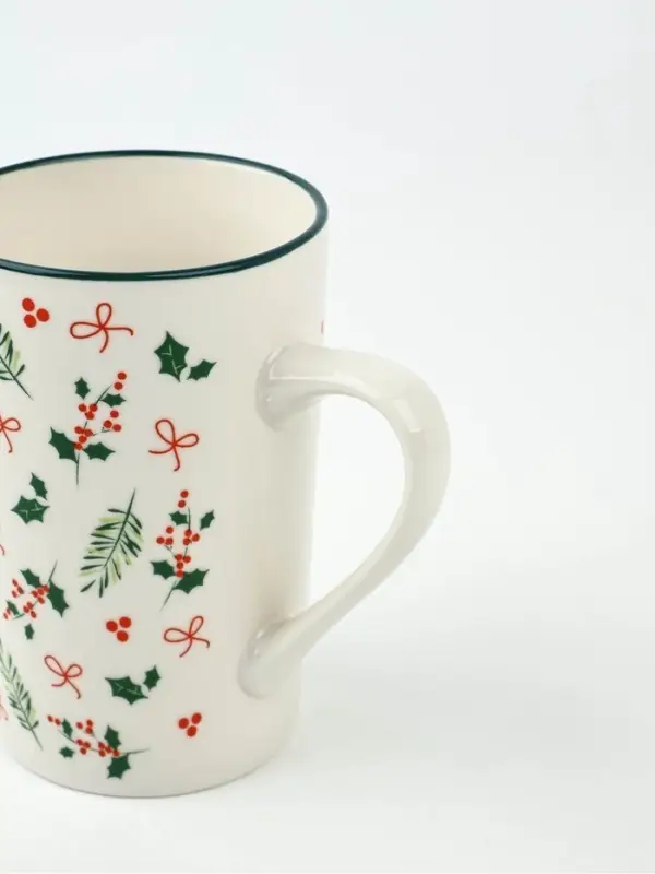 Кружка новогодняя керамическая &laquo;Зимние узоры&raquo;, 385 мл, ручная работа