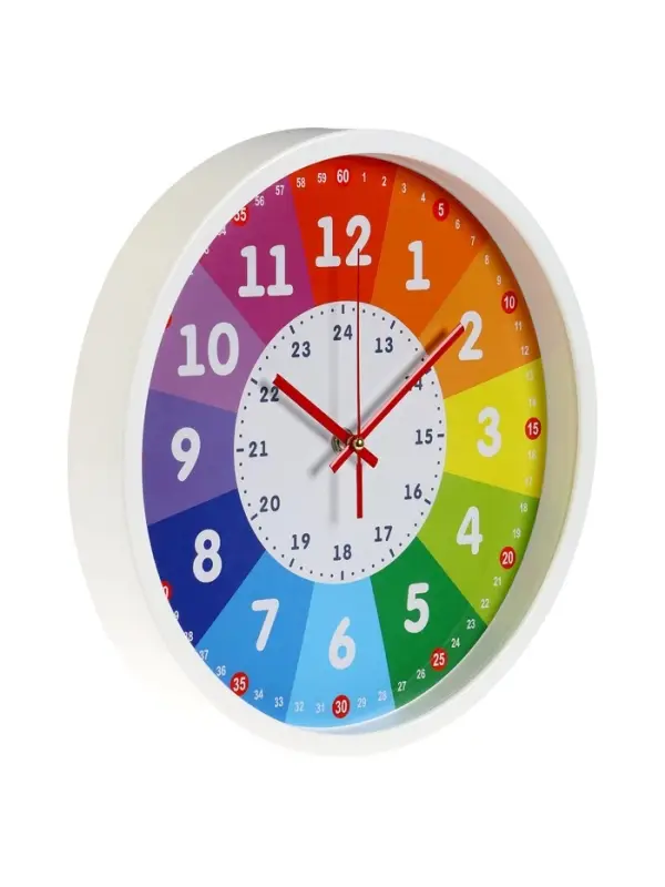 Часы настенные &laquo;Обучающие 2&raquo;, детские, плавный ход, d=30 см, белые