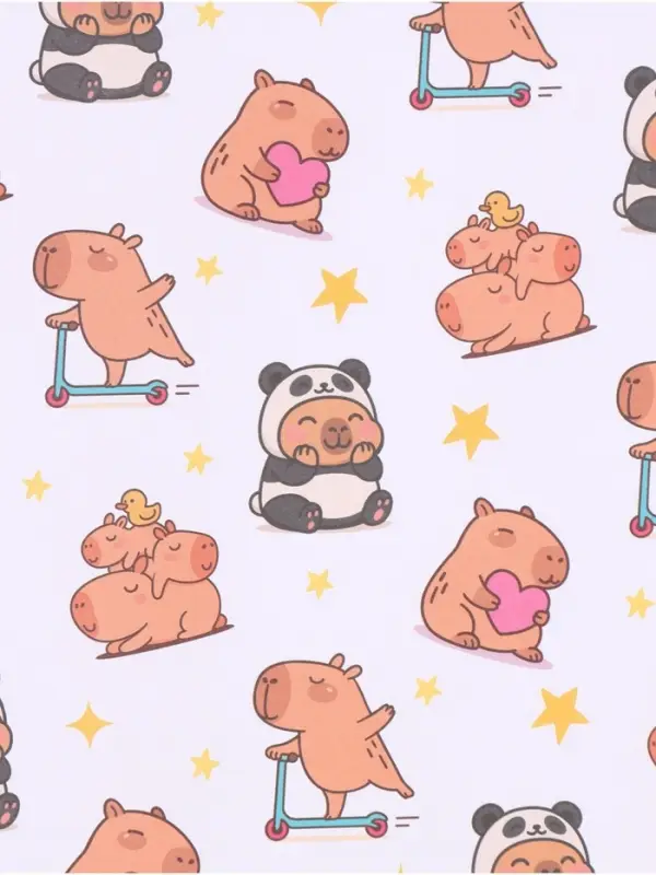 Бумага упаковочная крафт &laquo;Капибары&raquo;, 70&times;100 см