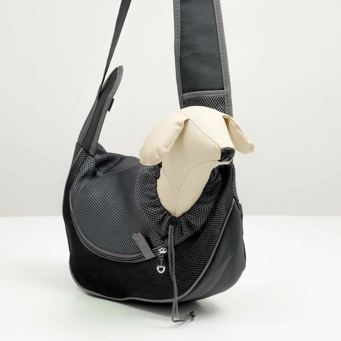 Сумка-переноска Сумка-переноска "Слинг" для животных, 42 х 25 см, чёрная